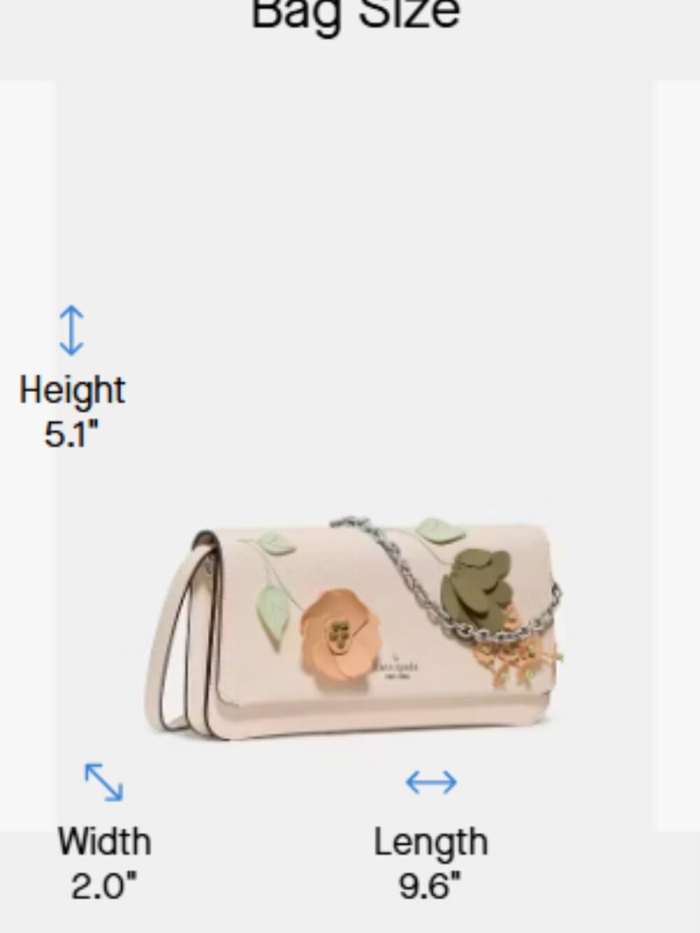 kate spade Cream Floral Applique Crossbody Bag - Picture 5 of 5